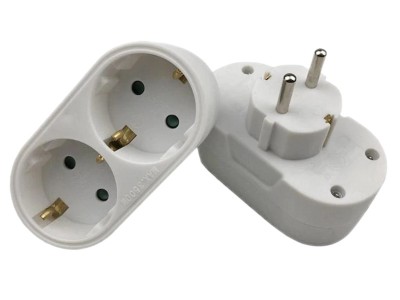 Dublu Stecher, Active, 2 Prize mama cu impamantare, protectie copii, curent 250V/16A/3500W foto