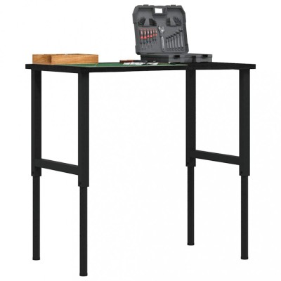 Gossi banc lucru maro 100x60x(71,5-98) cm lemn masiv stejar foto