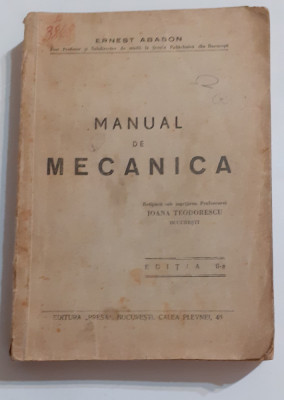 Ernest Abason - Manual De Mecanica 1949 foto