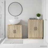 Cumpara ieftin Set de dulapuri pentru baie, 2 piese HOORN Stejar Sonoma