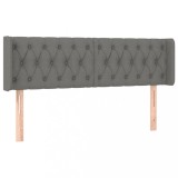 Cumpara ieftin Tablie de pat cu aripioare gri inchis 163x16x78/88 cm textil