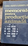 MEMORATOR PENTRU PRODUCTIA ANIMALA - DR. ING. IOAN DINU SI ALTII