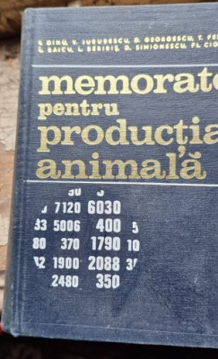 MEMORATOR PENTRU PRODUCTIA ANIMALA - DR. ING. IOAN DINU SI ALTII foto