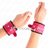 Kink Wrist Restraint-Mansete pentru &Icirc;ncheieturi Căptușite cu-Negru, Roz