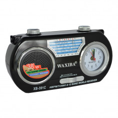 Radio portabil cu ceas Waxiba XB-391C, 12 benzi foto