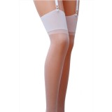 Ciorapi Sexy cu Banda Lata, 17 DEN, Alb, M/L