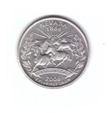 Moneda SUA 25 centi/quarter dollar 2006 D, Nevada 1864, stare foarte buna, curata
