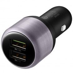 Incarcator auto &amp;amp;quot;QuickCharge&amp;amp;quot; - Dual USB (9V/5V 2A + 5V 1A), inclus cablu incarcare USB Type-C, Negru foto