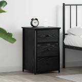 vidaXL Noptieră Negru Stejar Negru Stejar MDF, Metal Compactă