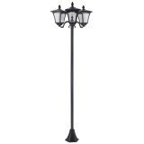 Outsunny Felinar de Grădină Led cu Energie Solară, Lampa solara gradina,51.5 &times; 47 &times; 182.5cm, Negru | Aosom Romania