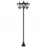 Outsunny Felinar de Grădină Led cu Energie Solară, 182.5 cm, Negru | Aosom Romania