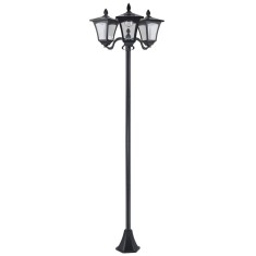 Outsunny Felinar de Grădină Led cu Energie Solară, Lampa solara gradina,51.5 &times; 47 &times; 182.5cm, Negru | Aosom Romania