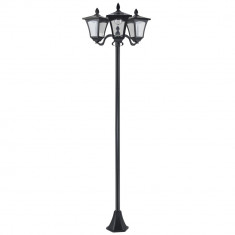 Outsunny Felinar de Grădină Led cu Energie Solară, 182.5 cm, Negru | Aosom Romania