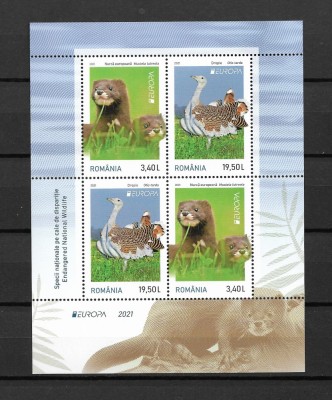 ROMANIA 2021 - EUROPA 2021, SPECII PE CALE DE DISPARITIE, BLOC, MNH - LP 2322 foto