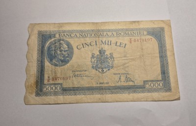 5000 lei 1945 August foto