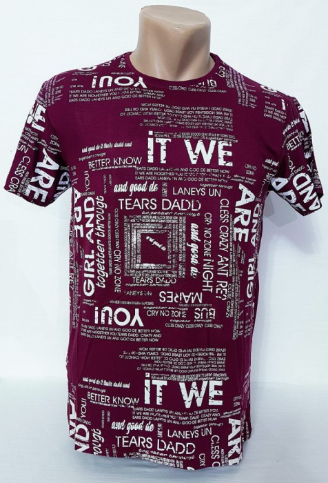 Tricou bărbați vișiniu - XXL