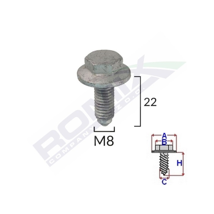 Surub Fixare Elemente Motor Pentru Grup Vag 8X22mm Set 5 Buc 135591 C60579-RMX