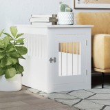 VidaXL Ladă pentru c&acirc;ini, alb, 55x75x65 cm, lemn prelucrat