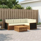 vidaXL Set de canapele de exterior 5 pcs Natural și Crem 3383313