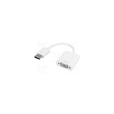 Cablu DisplayPort - VGA, DisplayPort mufa, D-Sub 15pin HD soclu, {{Lungime cablu}}, alb, LOGILINK - CV0059B