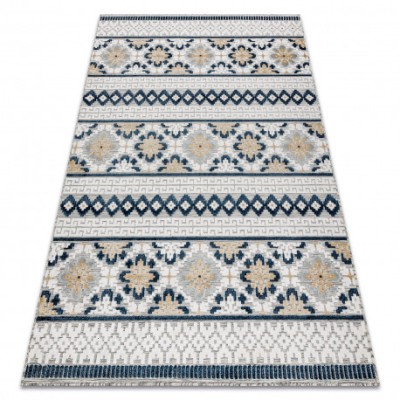 Covor Structural BOTANIC 65252 Boho, tesut plat pe balcon, terasa - gri, 157x220 cm foto