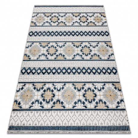 Covor Structural BOTANIC 65252 Boho, tesut plat pe balcon, terasa - gri, 157x220 cm
