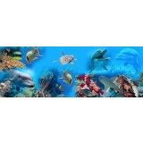 Sticker 3D pentru Podea - Delfini si Pesti in Mare