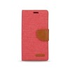 Husa LG K8 - Canvas Book (Rosu), Piele Ecologica