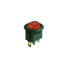 Intrerupator 3 poli 1 buton rosu ON-OFF rotund 20mm 6.5A 250V cu