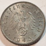 Moneda Germania Nazista 5 Reichspfennig 1940 F Stuttgart, Necirculata, Europa