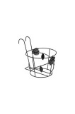 Cumpara ieftin Suport suspendat pentru jardinieră, negru metalic, cu flori, frunze, model buburuză, 20,5x22,5cm