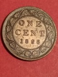1 One cent 1898 Canada, tiraj = 1.000.000, (val. ridicata), aUNC+ [poze]. Discount de 10 % pt comenzi cumulate de minimum 500 lei., America de Nord