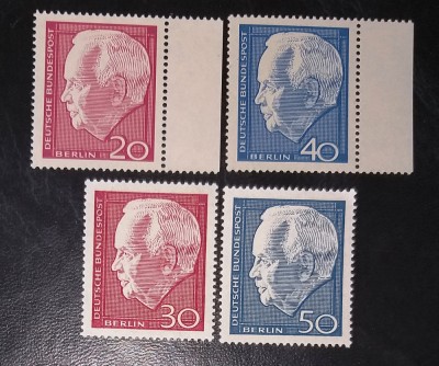 GETMANIA (BERLIN) 1964/1967 - PERSONALITATI. HEINRICH LUBKE, SERII MNH, PT1 foto