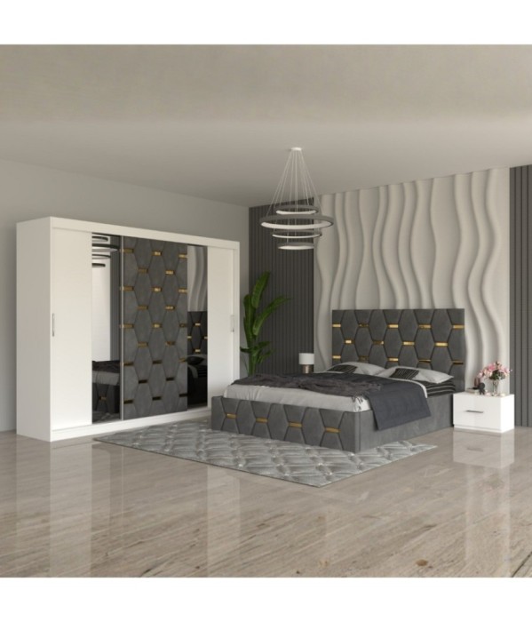 Dormitor Sofia Gri 160x200cm