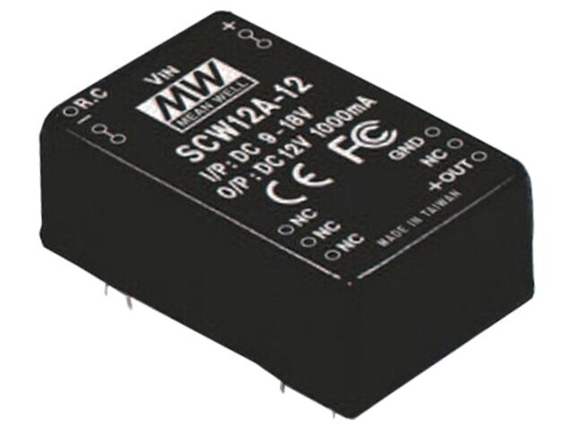 Convertor DC/DC MEAN WELL 12W 18-36VDC la 12VDC 1000mA