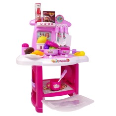 Set Bucatarie Roz, 25 Piese, cu lumini si sunete aragaz, SALAMANDRA KIDS? foto