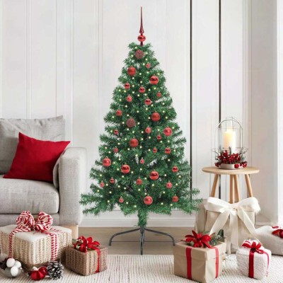 vidaXL Pom de Crăciun artificial pre-iluminat Verde 150 cm PVC 3396998 foto