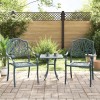 VidaXL Scaune de grădină, 2 buc., verde, aluminiu turnat 4002801