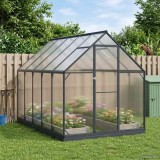 vidaXL Seră de grădină cu ușă Antracit 183,5 x 303,5 x 207 cm 3433043