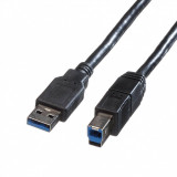 Cablu USB 3.0 tip A la tip B 0.8m T-T Negru, Roline 11.02.8869