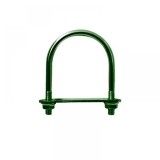 Brida prindere panou gard verde cu placuta si piulite pentru stalp 48,3 mm