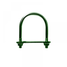 Brida prindere panou gard verde cu placuta si piulite pentru stalp 48,3 mm