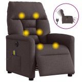 vidaXL Fotoliu electric de masaj rabatabil, maro &icirc;nchis, textil 3303027