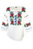 Bluza tip ie traditionala, dama ML 237 alb/albastru cosmic, marime L