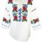 Bluza tip ie traditionala, dama ML 237 alb/albastru cosmic, marime L