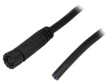 Conector M8 2m mamă PIN 3 cu manşon şi cabluri