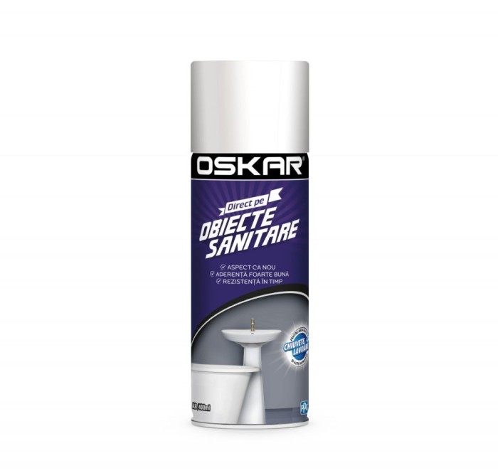 Spray vopsea Oskar Direct pe obiecte sanitare 400 ml