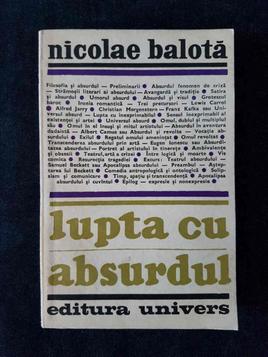 Lupta cu absurdul &ndash; Nicolae Balota