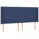 Cumpara ieftin Tablie de pat cu aripioare, albastru, 203x16x118/128 cm, textil