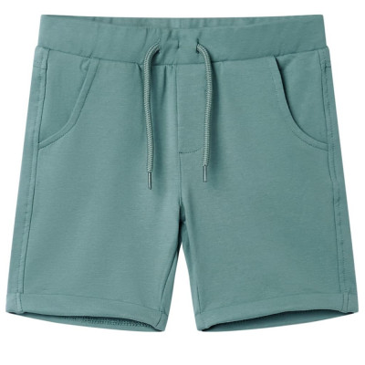 Pantaloni scurți pentru copii cu șnur, albastru petrol &amp;icirc;nvechit, 116 foto